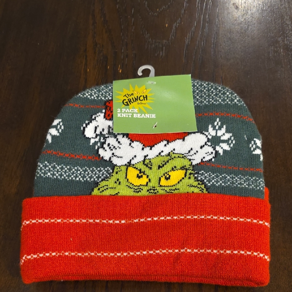 Bioworld The Grinch Knit Beanie - Red and Green 2 Pack